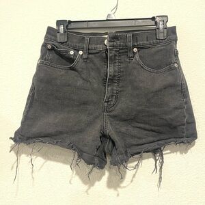 Madewell Black Frayed Jean Shorts